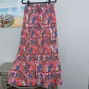 Floral Multi-Color Maxi Skirt
